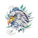 oleander flower with eagles feather tattoo design idea