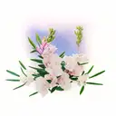 oleander flower stick  hugged by two father tattoo design idea