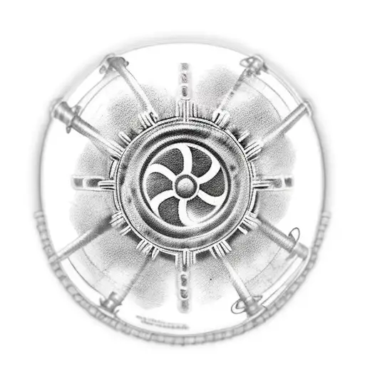 biohazard simbol and a gas mask tattoo design idea