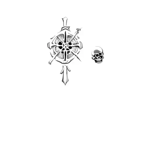 a skull and crossbones tattoo design idea