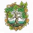 irish tree tattoo design idea