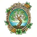 irish tree tattoo design idea