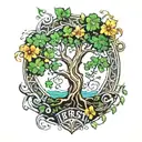 irish tree tattoo design idea