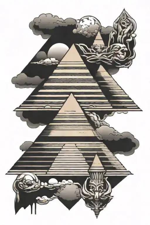 Osiris pyramids and tattoo design idea