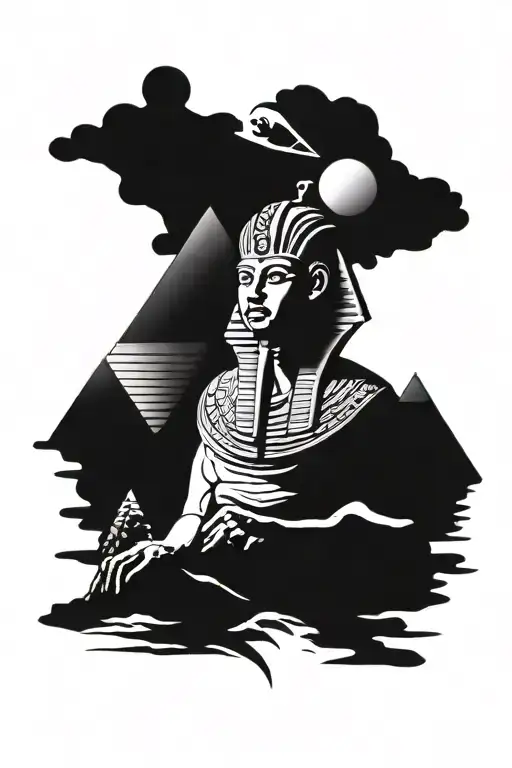 Osiris giza pyramids tattoo design idea