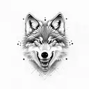 Wolf teeth tattoo design idea