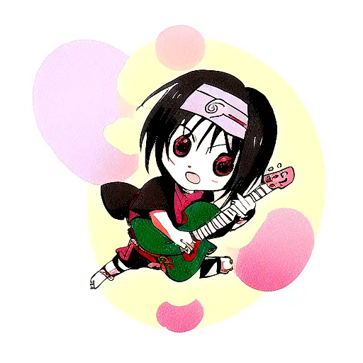 Itachi uchira tocando na testa do seu irmão mais novo, Sasuke  tattoo design idea