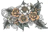 Dedication flowers birthday  tattoo design idea