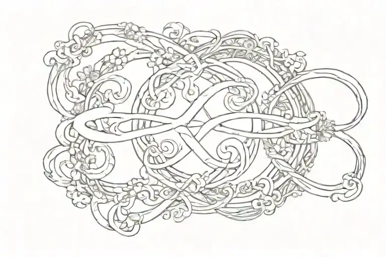 infinity symbol with name Nozie and nash tattoo design idea