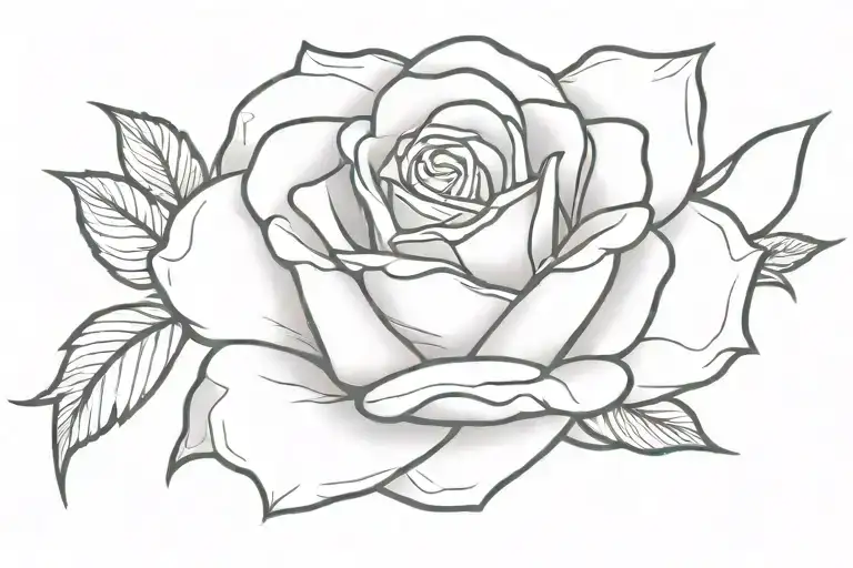 rose with the word 'perseverance ' written vertically tattoo design idea