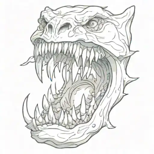 bite with teeth  tattoo design idea