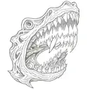 bite with teeth  tattoo design idea