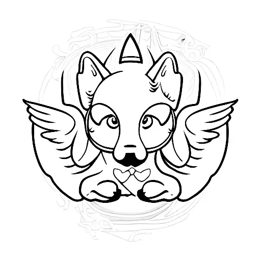 angel dog tattoo design idea