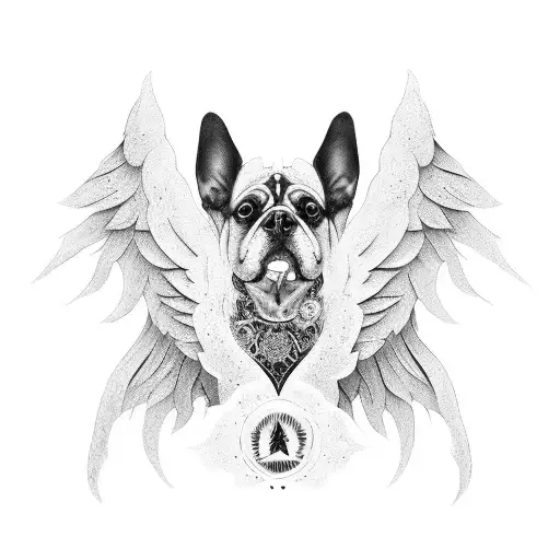 angel dog tattoo design idea