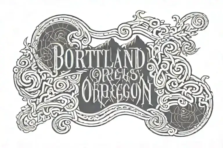 portland oregon sign with a 503 area code intertwined tattoo design idea