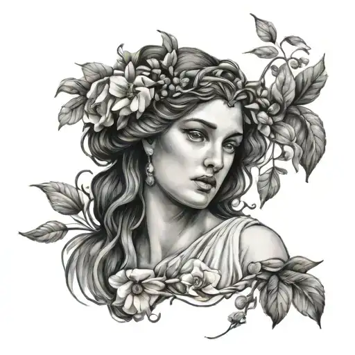 persephone greek goddess tattoo design idea
