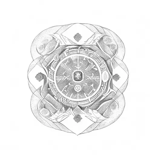 Yggdrasil and vegvisir tattoo design idea