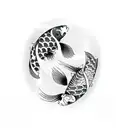 YING YANG GEMINI twin Koi Fish for the leg, colored and going up tattoo design idea