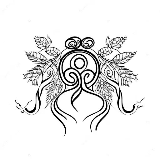 Greek goddess Cerce with vines wrapped around her hand  tattoo design idea