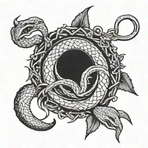 ouroboros snake tattoo design idea