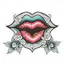lips with lsd  tattoo design idea