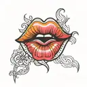 lips with lsd  tattoo design idea