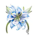blue lilies tattoo design idea