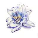 blue lilies tattoo design idea