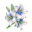 blue lilies tattoo design idea