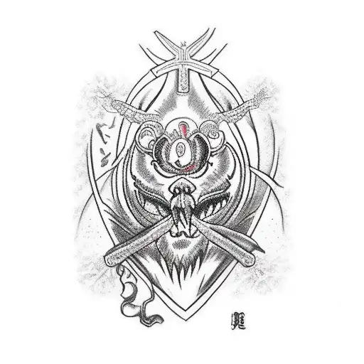 oleviste church with lightning  tattoo design idea