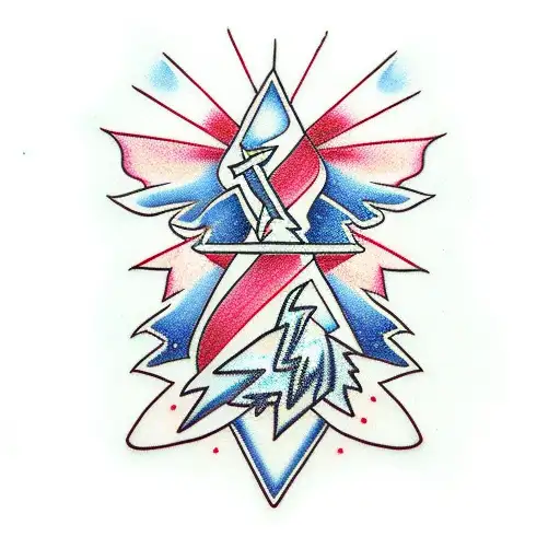  church with lightning  tattoo design idea