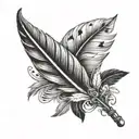 turkey feather, hunting, fishing tattoo design idea