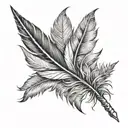 turkey feather, hunting, fishing tattoo design idea
