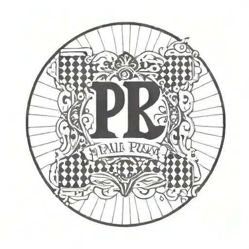 CHECKER BACKGROUND WITH THE NAME PAUL ROSE ON TOP OF IT themed tattoo tattoo design idea