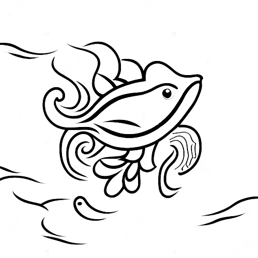 A small tattoo of a fish swimming in the sky, symbolizing the father and daughter's love for both the ocean and the sky. tattoo design idea