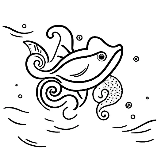 A small tattoo of a fish swimming in the sky, symbolizing the father and daughter's love for both the ocean and the sky. tattoo design idea