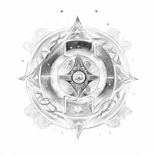 Inspirational Latin quote with a celestial theme tattoo design idea