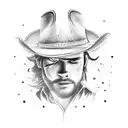 cowboy guitar tattoo design idea