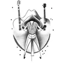 cowboy guitar tattoo design idea