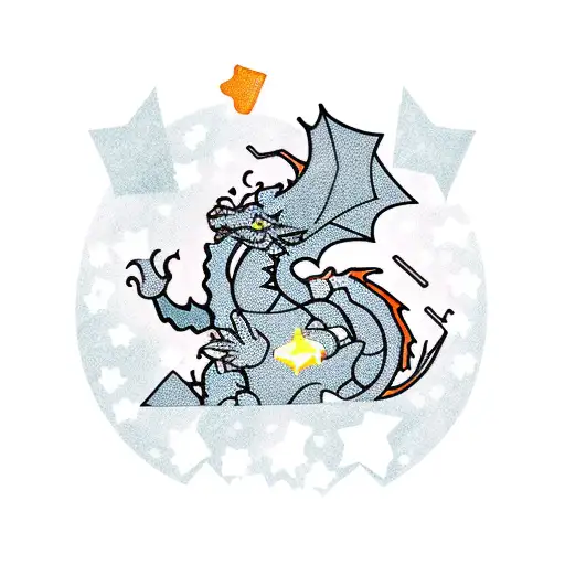 stack of books, top book open with smoke and stars, dragon, spaceship tattoo design idea