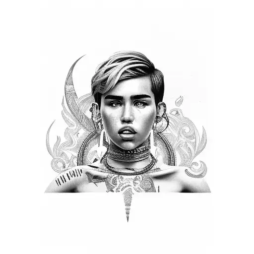 dua lipa, miley cirus and bad gyal tattoo design idea