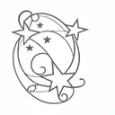 stars music note transforming tattoo design idea