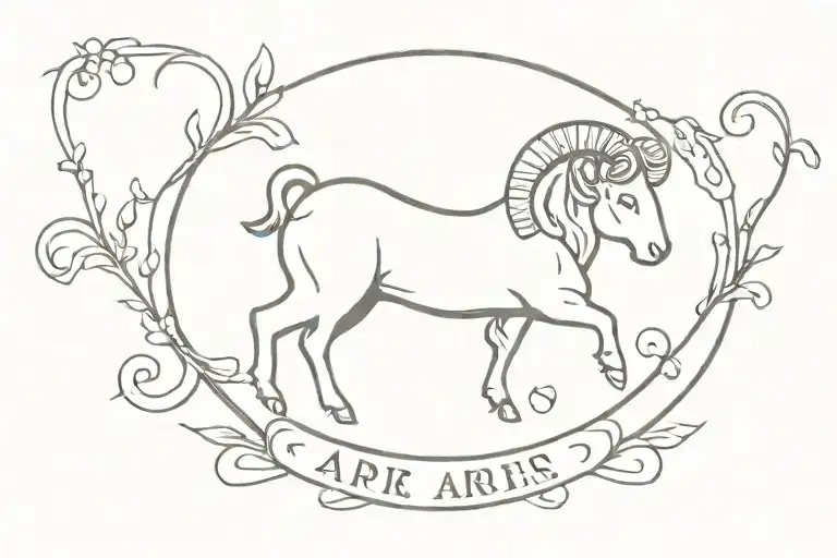 minimalist birth month April 19 with Aries zodiac sign  tattoo design idea