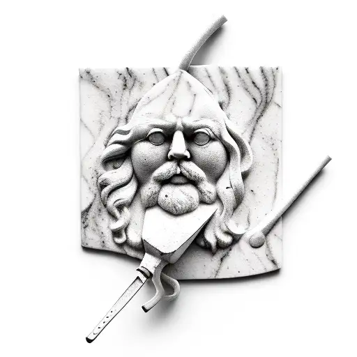 Marble sculpture of a trowel tattoo design idea