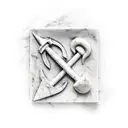 Marble sculpture of a trowel tattoo design idea