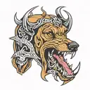 bloodhound fang tattoo design idea