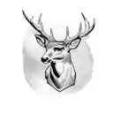 deer head, American flag, archery tattoo design idea