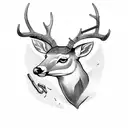 deer head, American flag, archery tattoo design idea