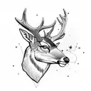deer head, American flag, archery tattoo design idea