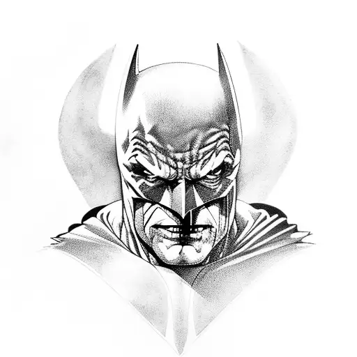 Batman who Fusion with joker  tattoo design idea